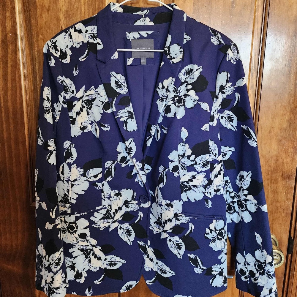 The Limited Blue Floral Blazer